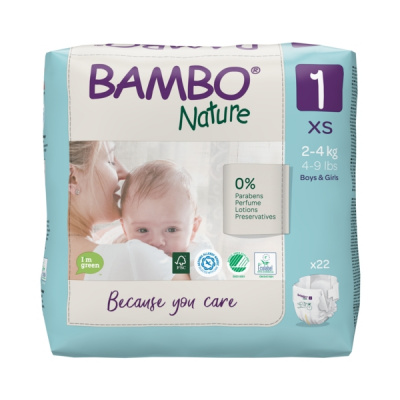 Эко-подгузники Bambo Nature 1 (2-4 кг), 22 шт купить оптом в Брянске